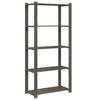 5-Tier Storage Rack Grey 80x38x170 cm Solid Wood Pine