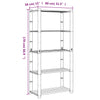 5-Tier Storage Rack Grey 80x38x170 cm Solid Wood Pine