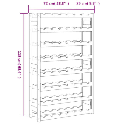 Wine Rack for 56 Bottles Brown Solid Wood Pine