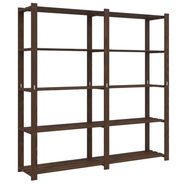 5-Tier Storage Rack Brown 170x38x170 cm Solid Wood Pine