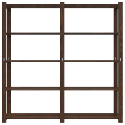 5-Tier Storage Rack Brown 170x38x170 cm Solid Wood Pine