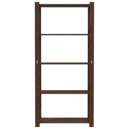 5-Tier Storage Rack Brown 80x38x170 cm Solid Wood Pine