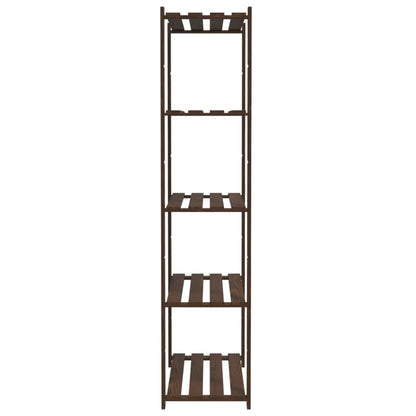 5-Tier Storage Rack Brown 80x38x170 cm Solid Wood Pine