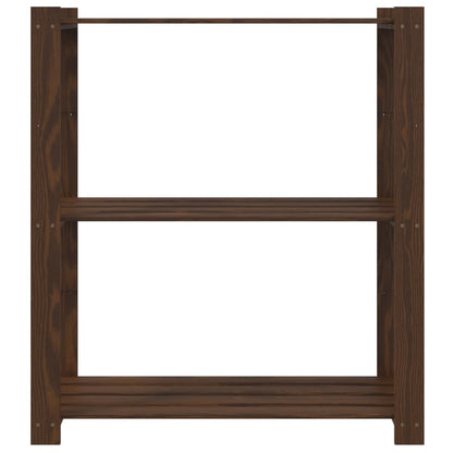 3-Tier Storage Rack Brown 80x38x90 cm Solid Wood Pine