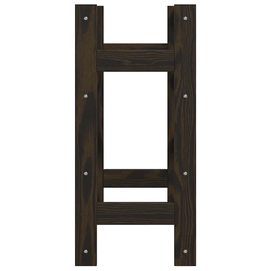 Wine Rack for 16 Bottles Black Solid Wood Pine
