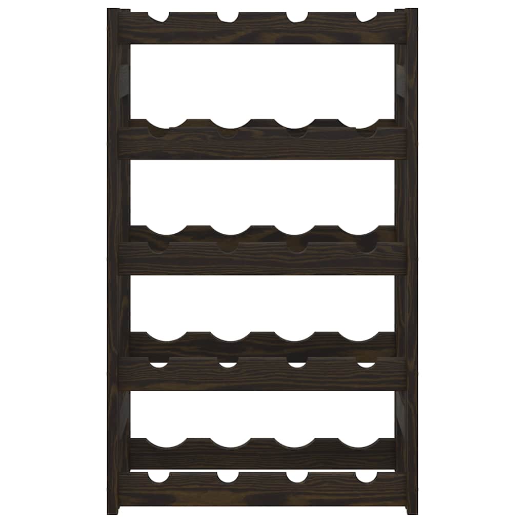 Wine Rack for 20 Bottles Black Solid Wood Pine