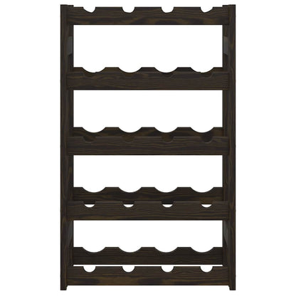 Wine Rack for 20 Bottles Black Solid Wood Pine