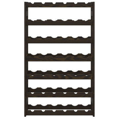 Wine Rack for 42 Bottles Black Solid Wood Pine