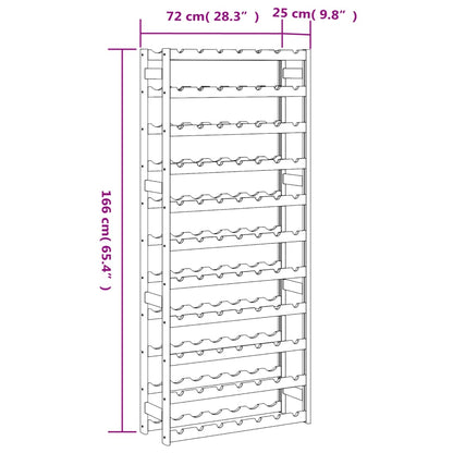 Wine Rack for 77 Bottles Black Solid Wood Pine