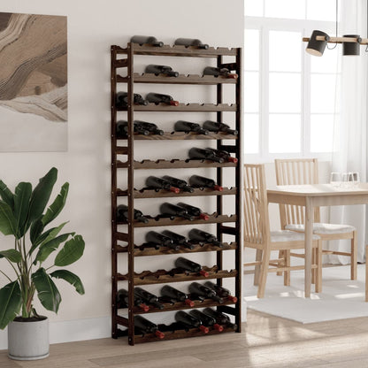 Wine Rack for 77 Bottles Black Solid Wood Pine