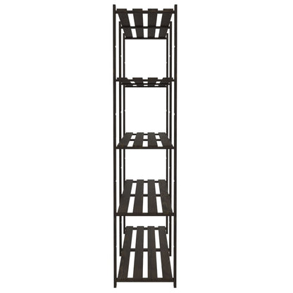 5-Tier Storage Rack Black 170x38x170 cm Solid Wood Pine