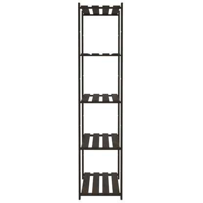 5-Tier Storage Rack Black 80x38x170 cm Solid Wood Pine