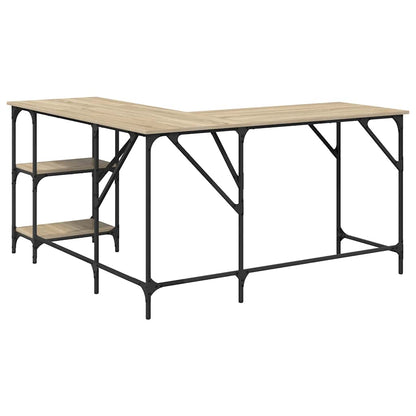 Desk Sonoma Oak 139x139x75 cm Engineered Wood