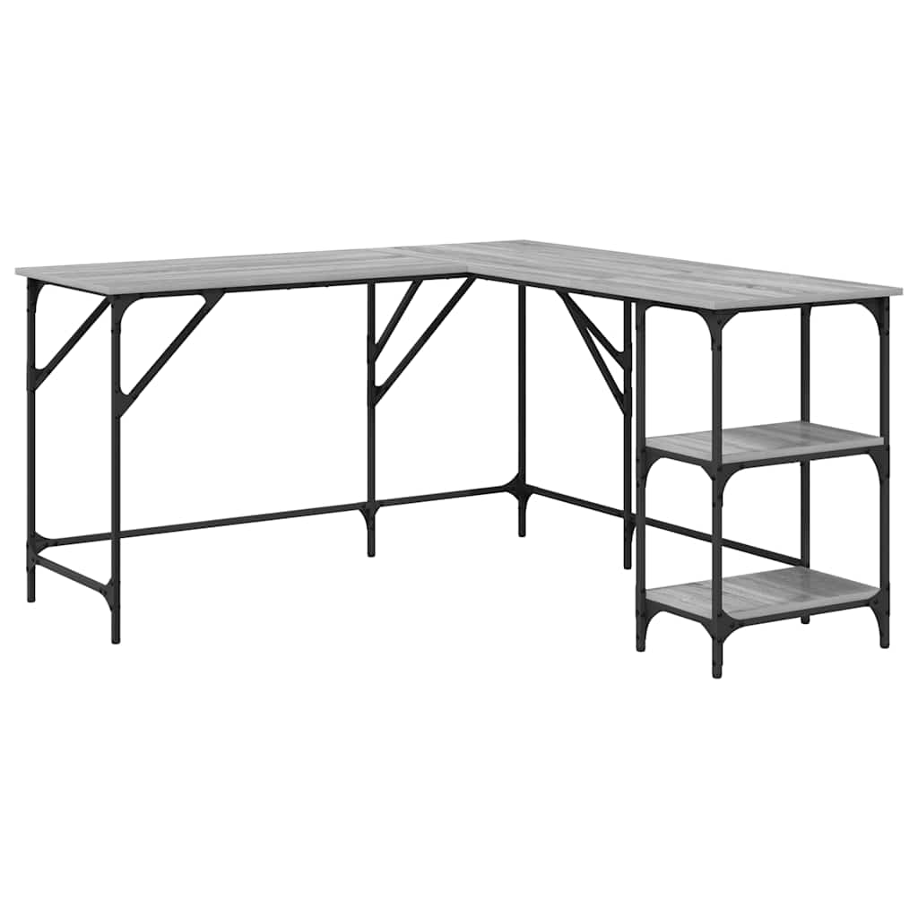 Desk Grey Sonoma 139x139x75 cm Engineered Wood