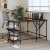 Desk Brown Oak 139x139x75 cm Engineered Wood
