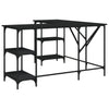 Desk Black 139x139x75 cm Engineered Wood