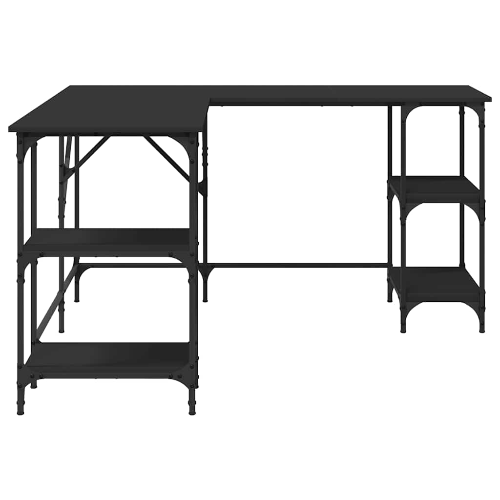 Desk Black Engineered wood Large Adjustable Feet Desk