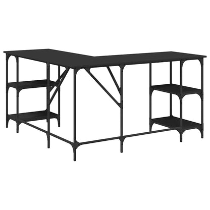 Desk Black Engineered wood Large Adjustable Feet Desk