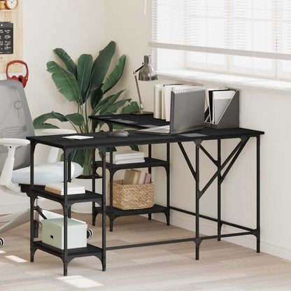 Desk Black Engineered wood Large Adjustable Feet Desk
