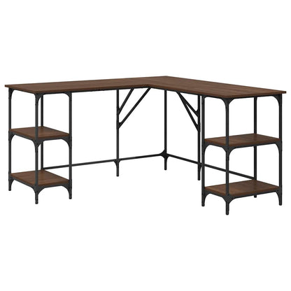 Desk Brown Oak 139x139x75 cm Engineered Wood