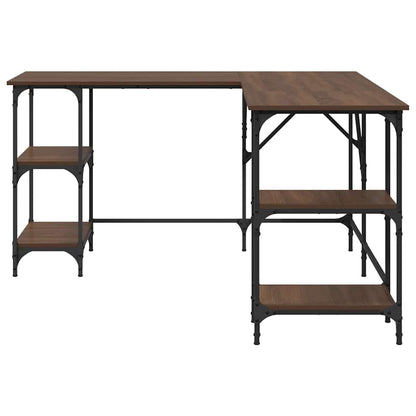 Desk Brown Oak 139x139x75 cm Engineered Wood