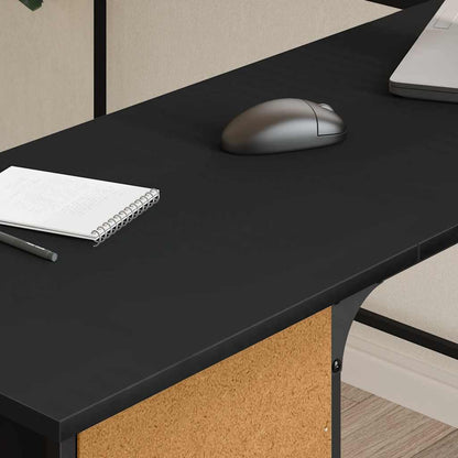 Desk Black 55.5"x55.5"x29.5" Engineered Wood