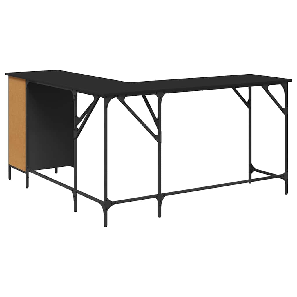 Desk Black 55.5"x55.5"x29.5" Engineered Wood