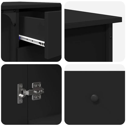 Desk Black 55.5"x55.5"x29.5" Engineered Wood