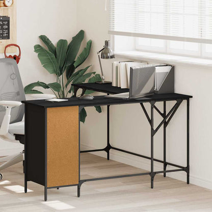 Desk Black 55.5"x55.5"x29.5" Engineered Wood