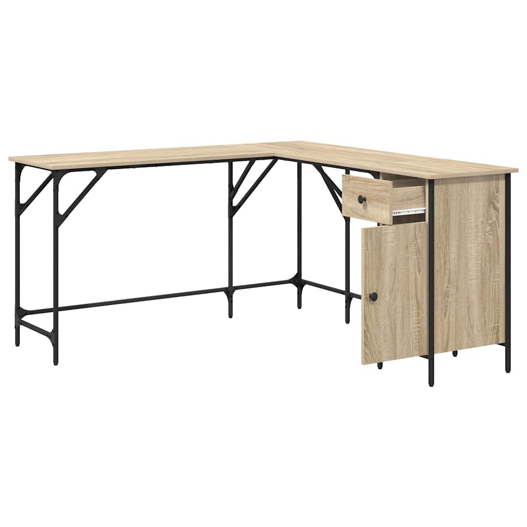 Desk Sonoma Oak 141x141x75 cm Engineered Wood