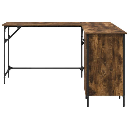 Desk Smoked Oak 141x141x75 cm Engineered Wood