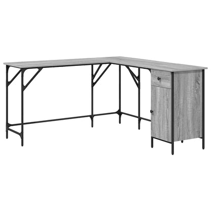 Desk Grey Sonoma 141x141x75 cm Engineered Wood