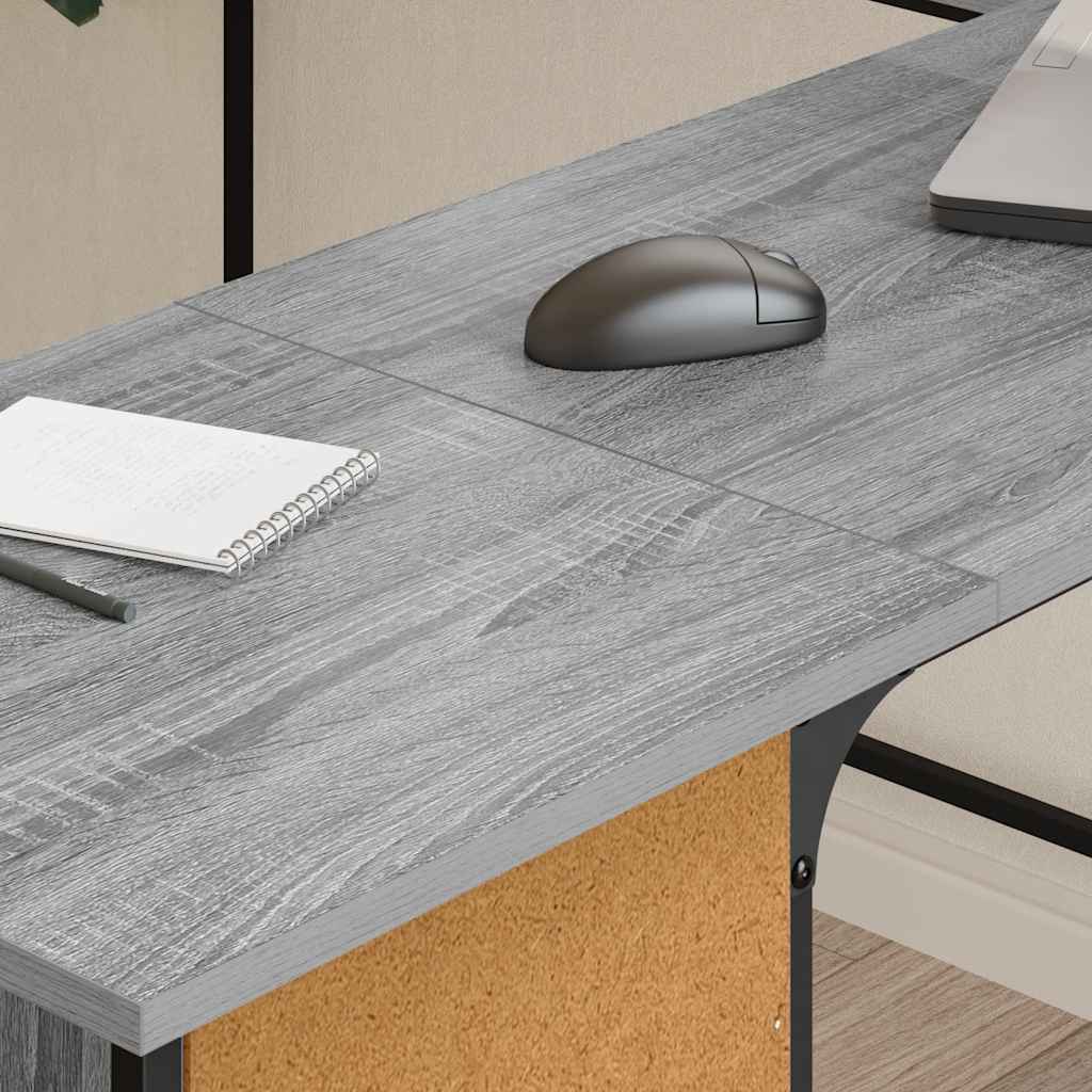 Desk Grey Sonoma 141x141x75 cm Engineered Wood
