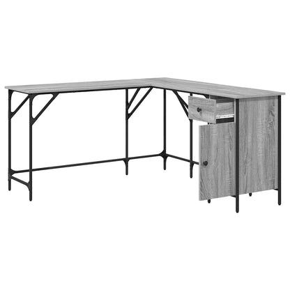 Desk Grey Sonoma 141x141x75 cm Engineered Wood