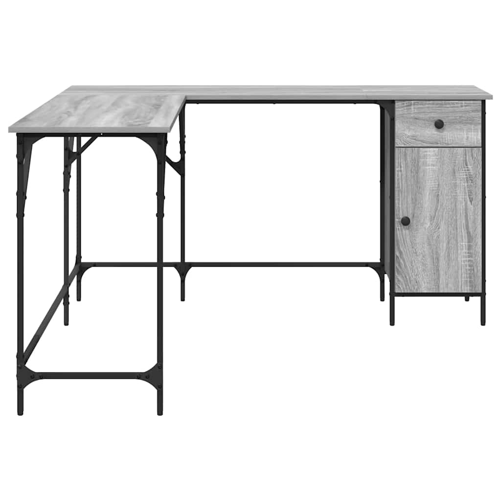 Desk Grey Sonoma 141x141x75 cm Engineered Wood
