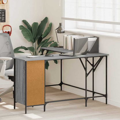 Desk Grey Sonoma 141x141x75 cm Engineered Wood