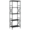 Bookcase 5-Tier Black 23.2"x13.8"x67.3" Engineered Wood