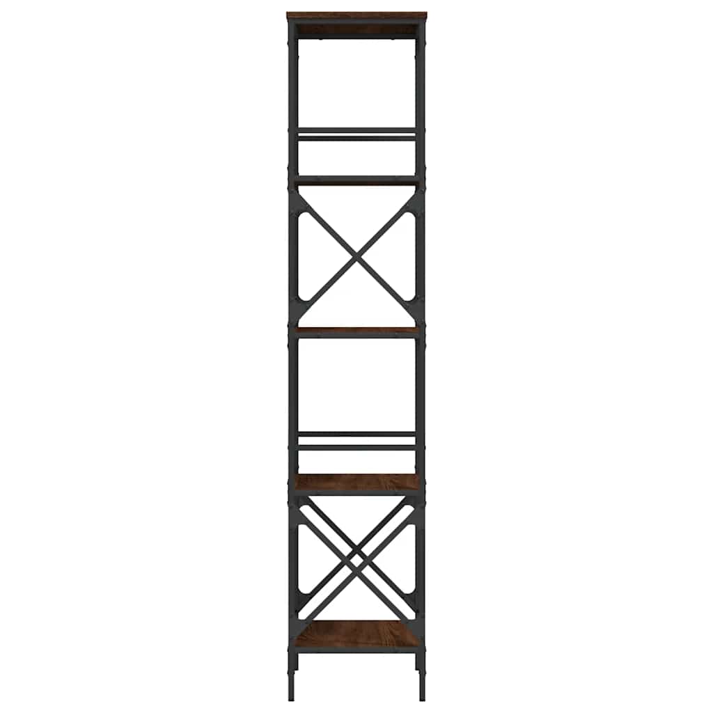 Bookcase 5-Tier Brown Oak 59x35x171 cm Engineered Wood