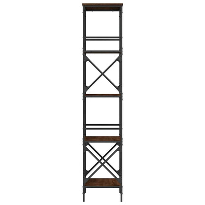 Bookcase 5-Tier Brown Oak 59x35x171 cm Engineered Wood