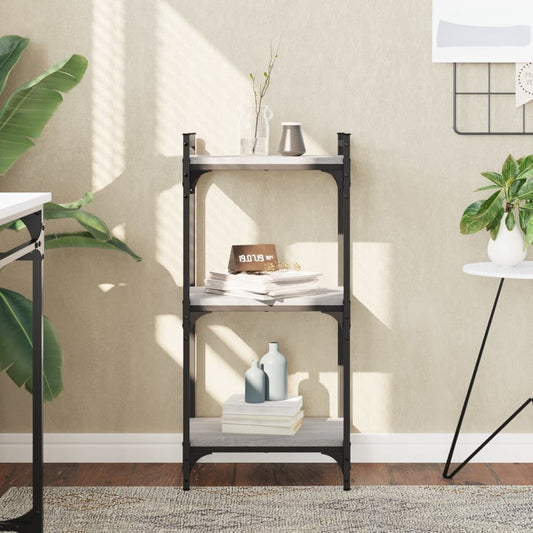 Bookcase 3-Tier Grey Sonoma 40x30x86 cm Engineered Wood