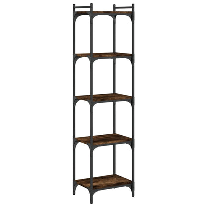 Bookcase 5-Tier Smoked Oak 40x30x154 cm Engineered Wood