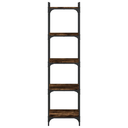 Bookcase 5-Tier Smoked Oak 40x30x154 cm Engineered Wood