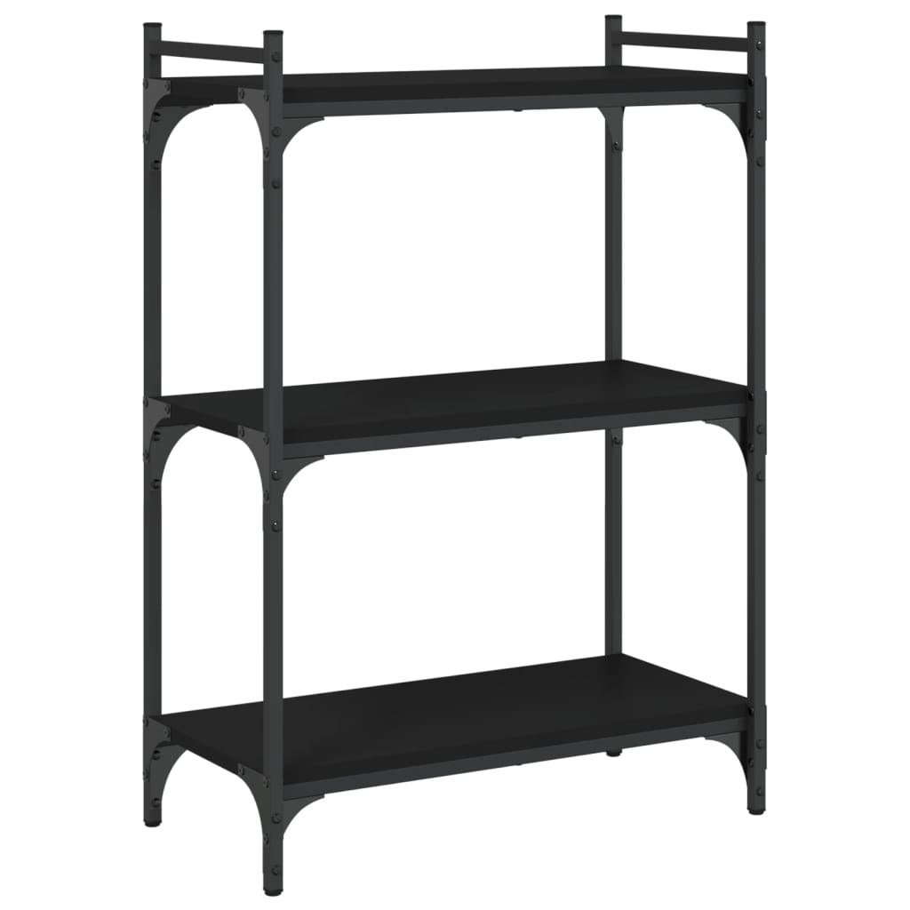 Bookcase Black Engineered wood, Metal 23.6 x 11.8 x 33.9 in