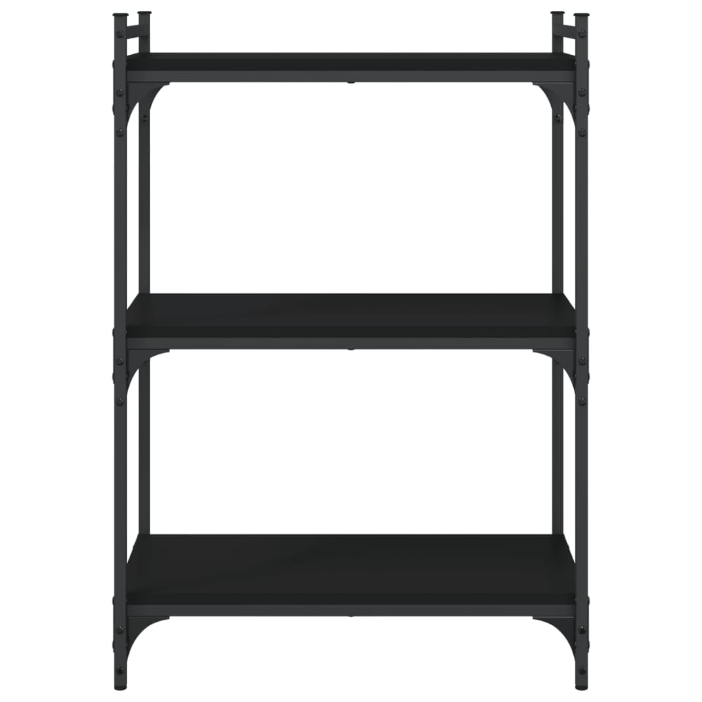 Bookcase Black Engineered wood, Metal 23.6 x 11.8 x 33.9 in