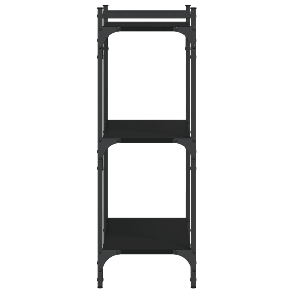 Bookcase Black Engineered wood, Metal 23.6 x 11.8 x 33.9 in
