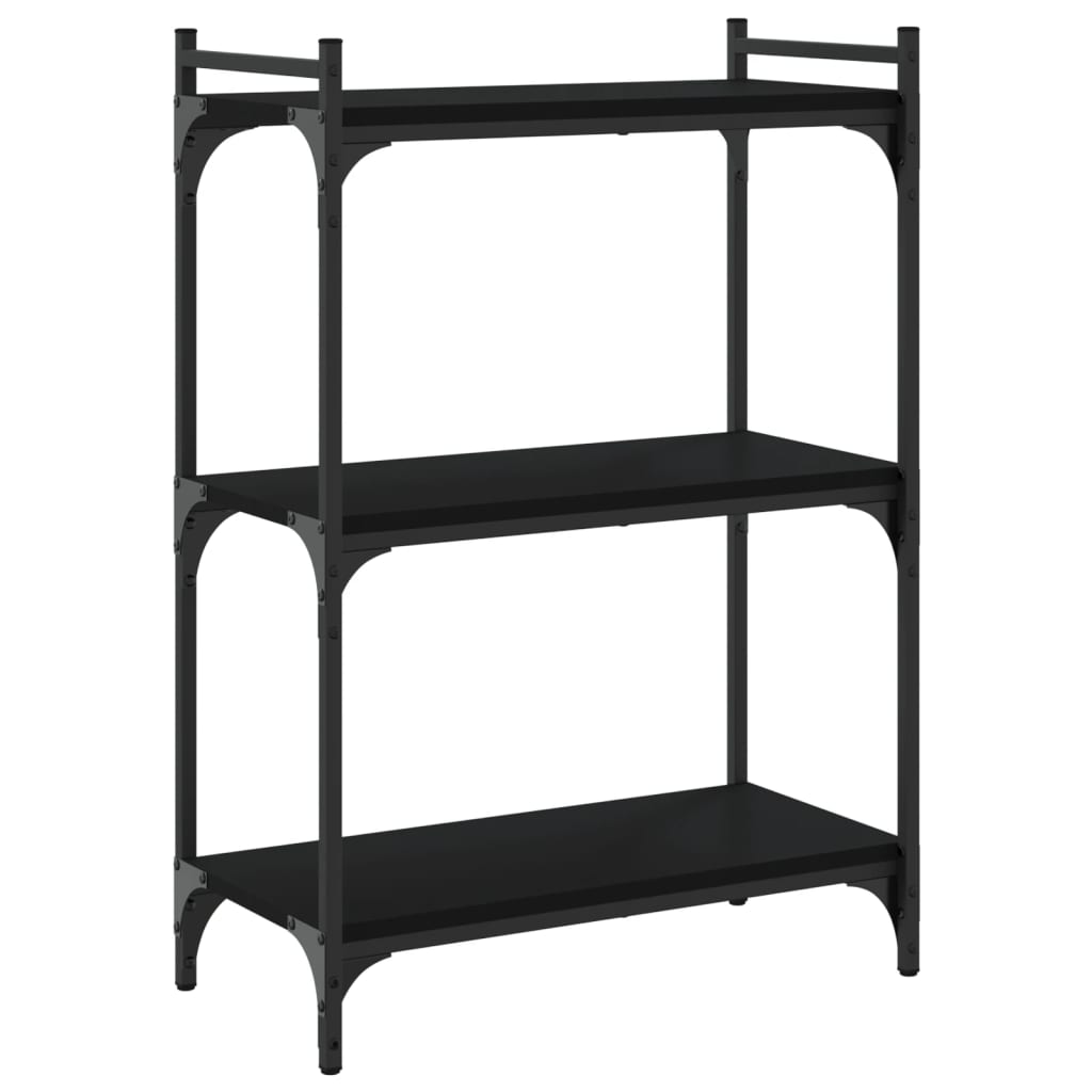 Bookcase Black Engineered wood, Metal 23.6 x 11.8 x 33.9 in