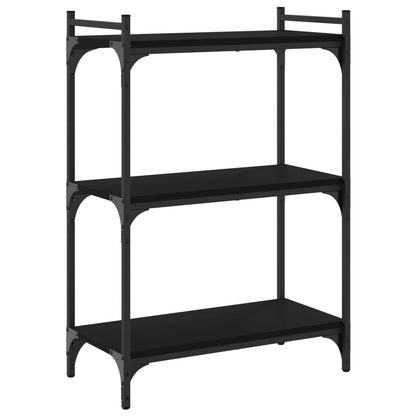 Bookcase Black Engineered wood, Metal 23.6 x 11.8 x 33.9 in