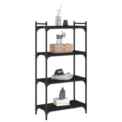 vidaXL Bookcase Black Engineered wood Medium Adjustable Feet Bookcase
