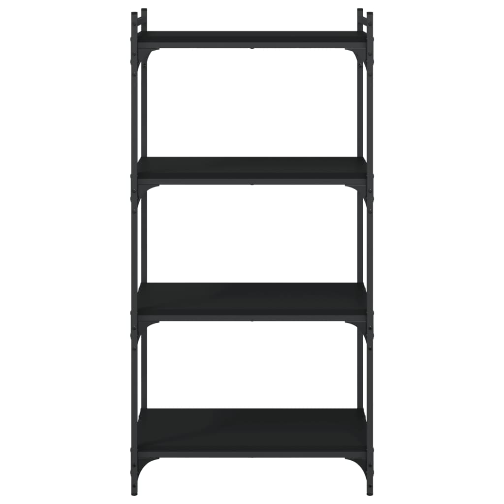 vidaXL Bookcase Black Engineered wood Medium Adjustable Feet Bookcase