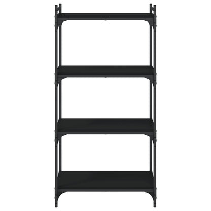 vidaXL Bookcase Black Engineered wood Medium Adjustable Feet Bookcase